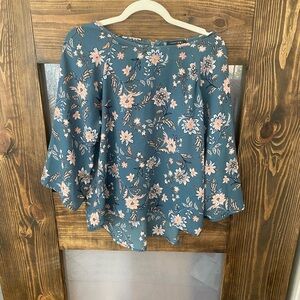 Floral Blue Women's Top